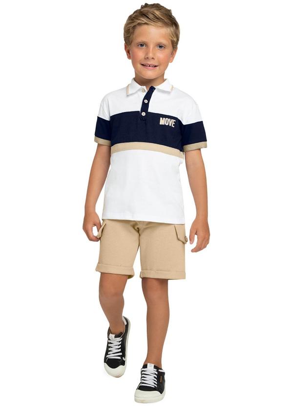 Milon - Conjunto Infantil Menino Listras Branco