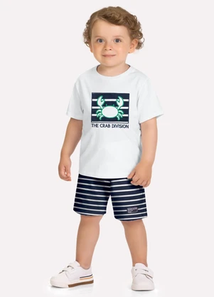 Milon - Conjunto Infantil Menino Listras Branco - MILON