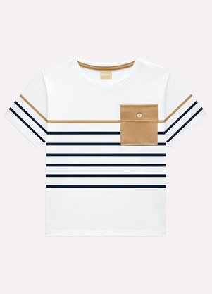 Milon - Conjunto Infantil Menino Listras Branco - MILON