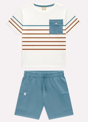 Milon - Conjunto Infantil Menino Listras Branco - MILON