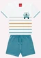 Kyly - Conjunto Infantil Menino Listras Branco - variação: Branco