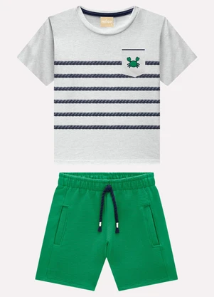 Milon - Conjunto Infantil Menino Listras Cinza - MILON