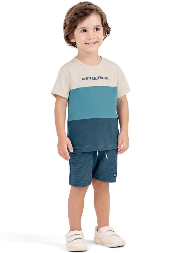 Colorittá - Conjunto Infantil Menino Listras Colorittá Bege 1