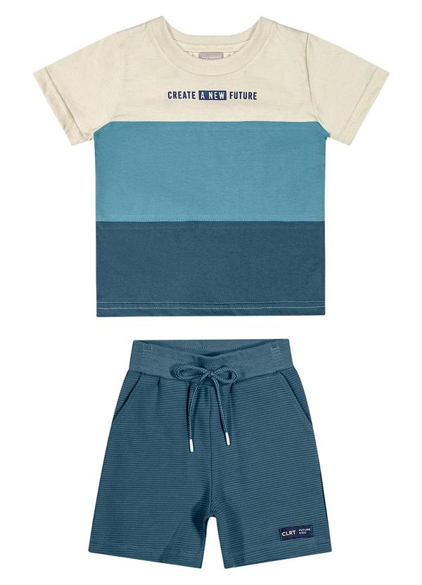 Colorittá - Conjunto Infantil Menino Listras Colorittá Bege 2