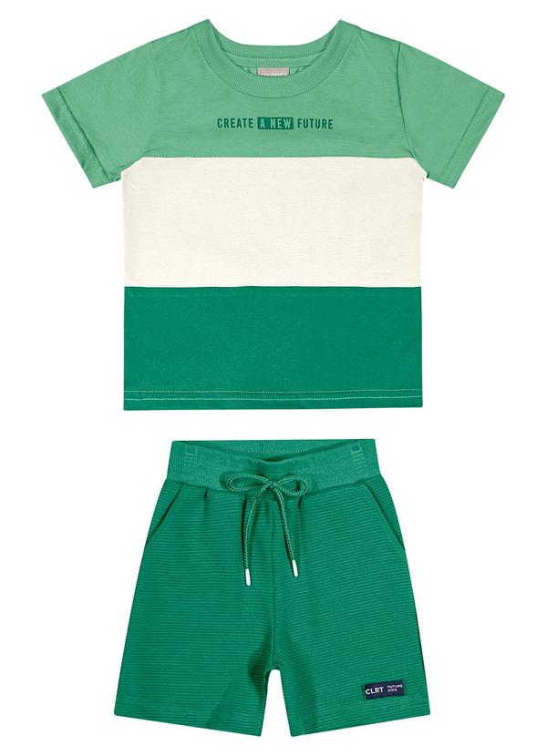 Colorittá - Conjunto Infantil Menino Listras Colorittá Verde