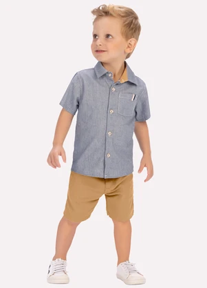 Milon - Conjunto Infantil Menino Listras Azul - MILON