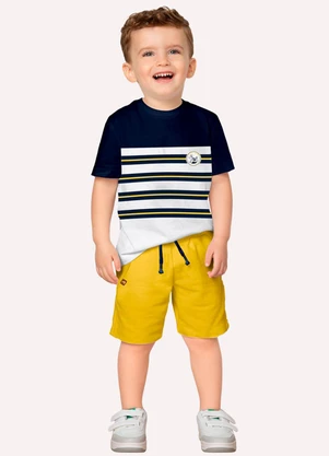 Milon - Conjunto Infantil Menino Listras Branco - MILON