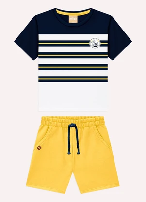 Milon - Conjunto Infantil Menino Listras Branco - MILON