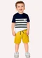 Milon - Conjunto Infantil Menino Listras Milon Cinza - variação: Branco