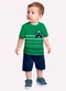 Kyly - Conjunto Infantil Menino Listras Branco - variação: Verde