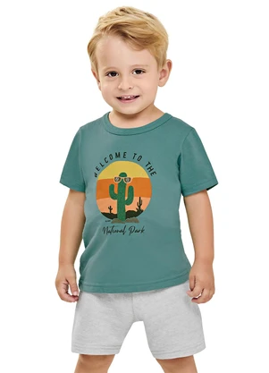 Elian - Conjunto Infantil Menino Manga Curta Cacto Verde - ELIAN