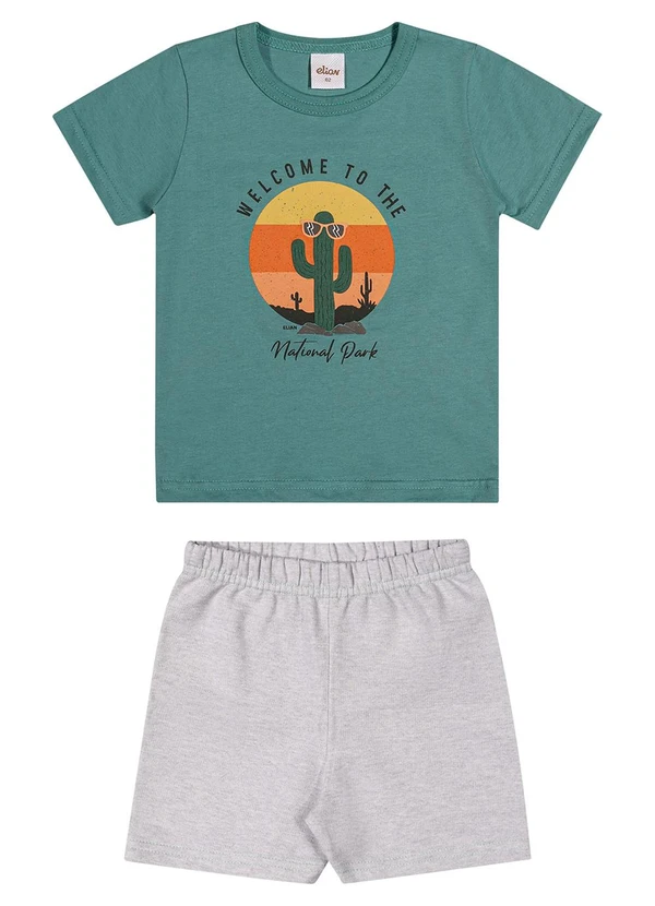 Elian - Conjunto Infantil Menino Manga Curta Cacto Verde 3