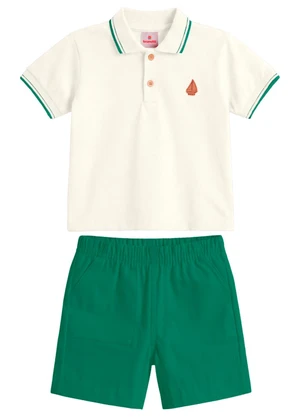 Brandili - Conjunto Infantil Menino Meia Malha Bege - BRANDILI