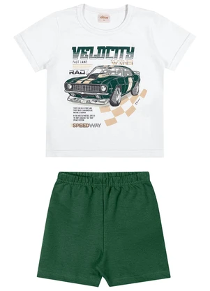 Elian - Conjunto Infantil Menino Meia Malha Branco - ELIAN