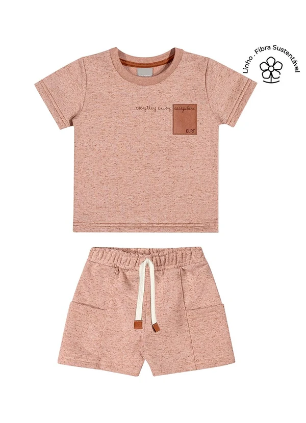 Colorittá - Conjunto Infantil Menino Moletinho Linho Marrom 1