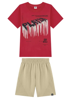 Marlan - Conjunto Infantil Menino Moletinho Vermelho - MARLAN