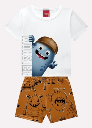 Kyly - Conjunto Infantil Menino Monstrinhos Branco - KYLY