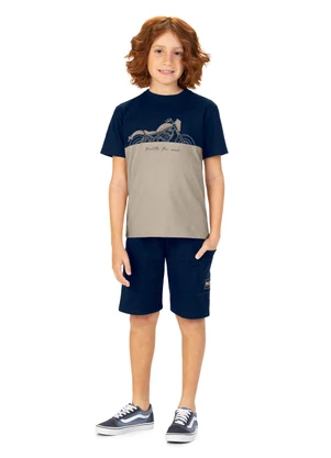 Kyly - Conjunto Infantil Menino Moto Marinho - KYLY