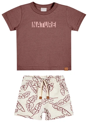 Colorittá - Conjunto Infantil Menino Nature Aveludado Marrom - COLORITTÁ