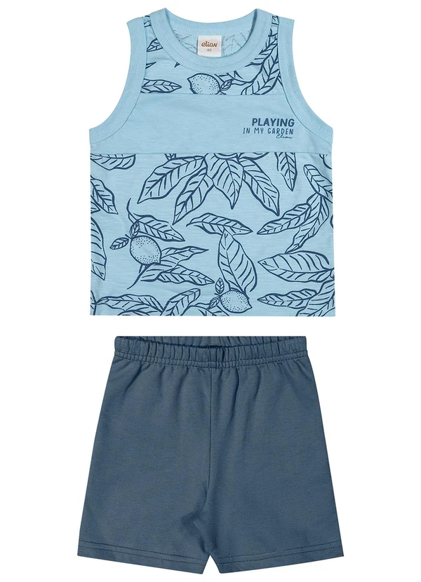 Elian - Conjunto Infantil Menino Nature Flamê Azul