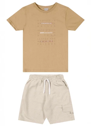 Colorittá - Conjunto Infantil Menino Nature Puff Marrom - COLORITTÁ