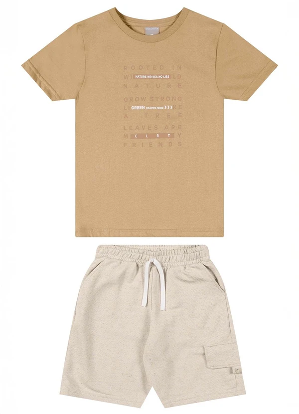 Colorittá - Conjunto Infantil Menino Nature Puff Marrom