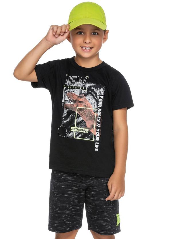 Elian - Conjunto Infantil Menino New Predator Preto