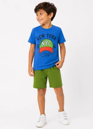 Rosa Azul - Conjunto Infantil Menino New York Verão Azul  - ROSA AZUL