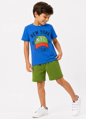 Rosa Azul - Conjunto Infantil Menino New York Verão Azul  - ROSA AZUL
