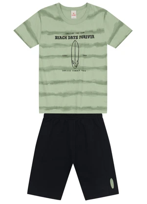 Brandili - Conjunto Infantil Menino Oversized de Surf Verde - BRANDILI