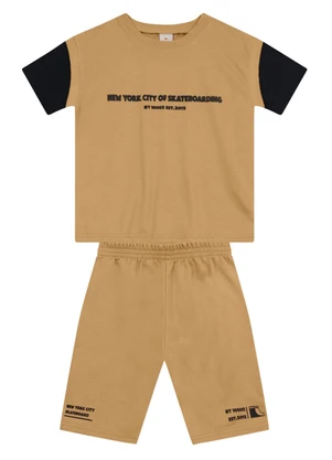 Brandili - Conjunto Infantil Menino Oversized Marrom - BRANDILI