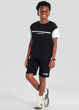 Brandili - Conjunto Infantil Menino Oversized Preto - BRANDILI