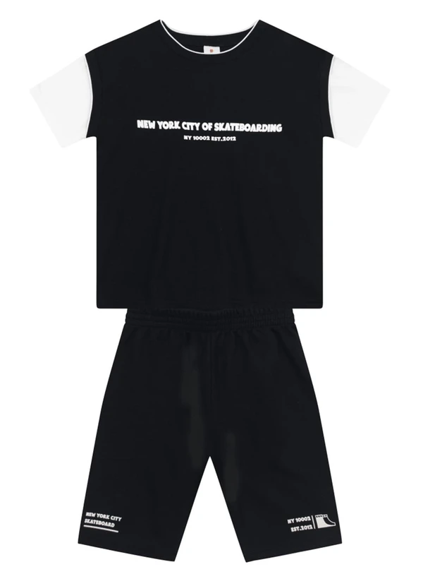Brandili - Conjunto Infantil Menino Oversized Preto 2
