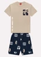 Kyly - Conjunto Infantil Menino Palmeira Branco - variação: Bege