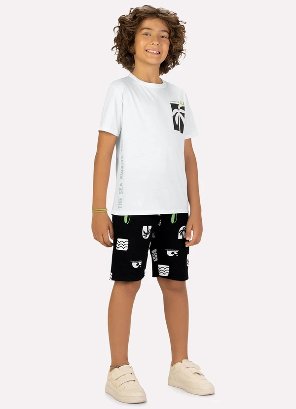 Kyly - Conjunto Infantil Menino Palmeira Branco