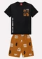 Kyly - Conjunto Infantil Menino Palmeira Branco - variação: Preto