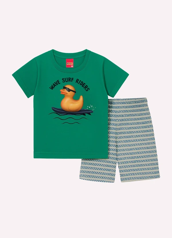 Kyly - Conjunto Infantil Menino Patinho Verde