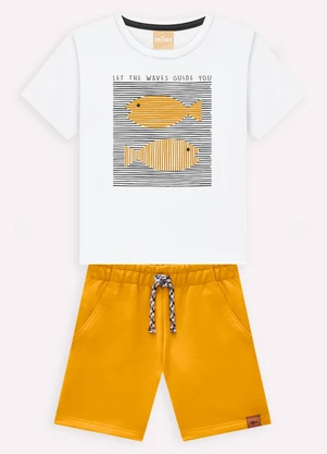 Milon - Conjunto Infantil Menino Peixes Branco - MILON