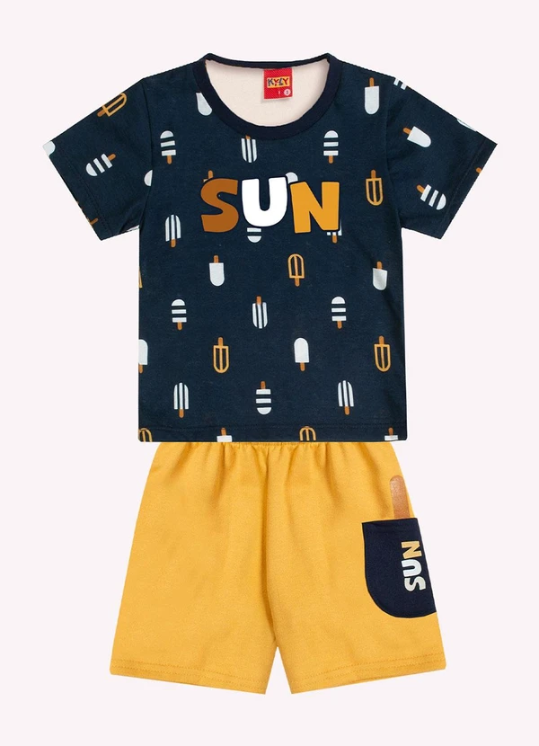 Kyly - Conjunto Infantil Menino Picolés Azul Marinho