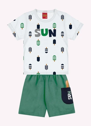 Kyly - Conjunto Infantil Menino Picolés Branco - KYLY