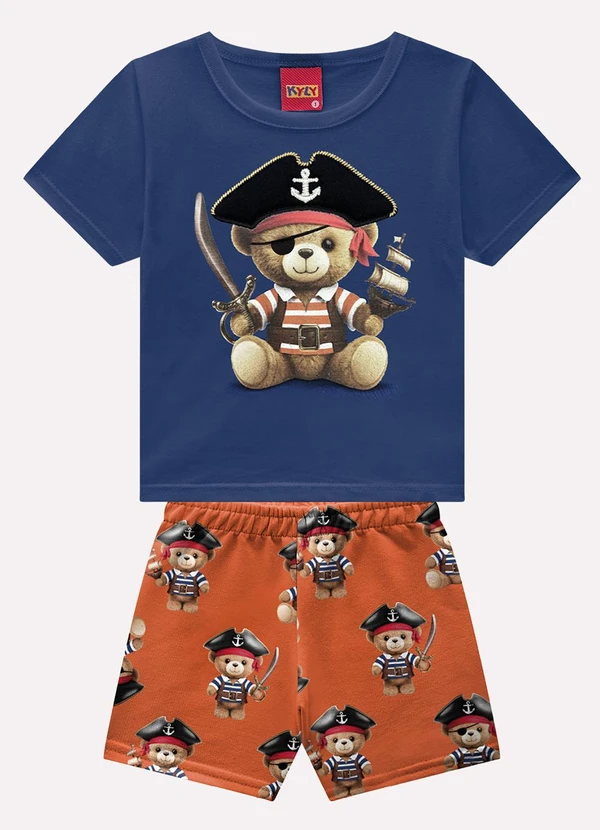Kyly - Conjunto Infantil Menino Pirata Azul