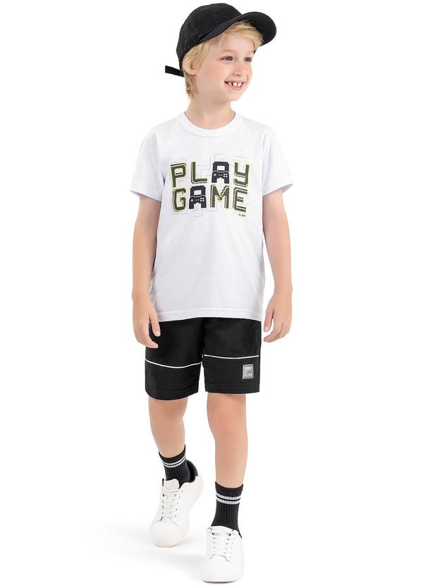 Elian - Conjunto Infantil Menino Play Game Elian Branco 1
