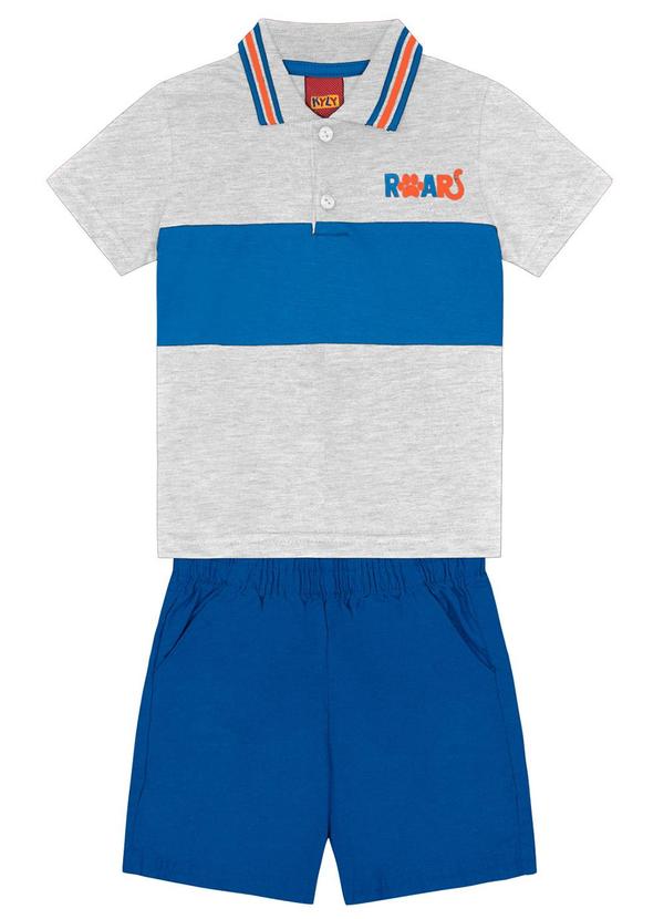 Kyly - Conjunto Infantil Menino Polo + Bermuda Cinza