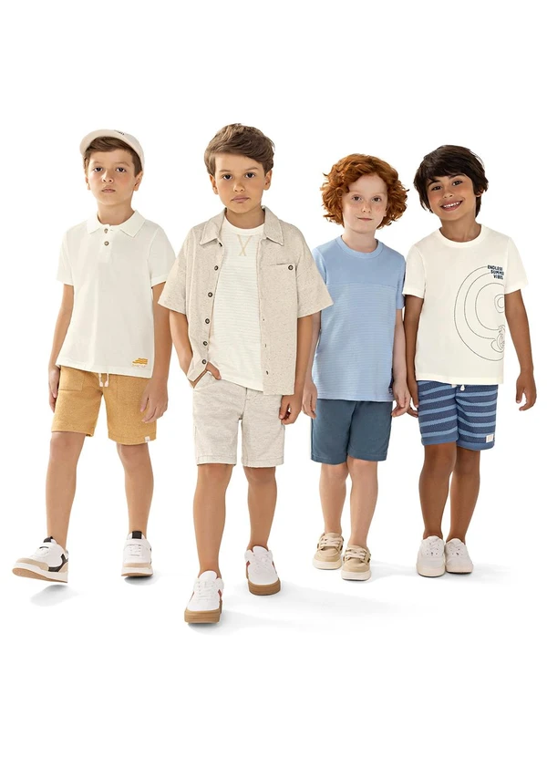 Colorittá - Conjunto Infantil Menino Polo Bordado Bege 2
