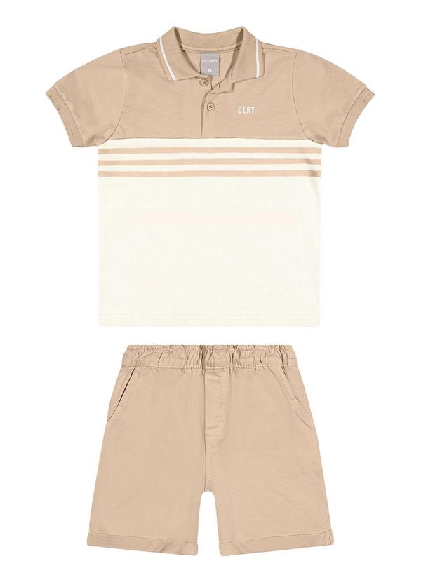 Colorittá - Conjunto Infantil Menino Polo com Colorittá Bege