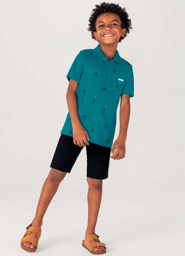 Brandili Mundi - Conjunto Infantil Menino Polo e Bermuda Verde