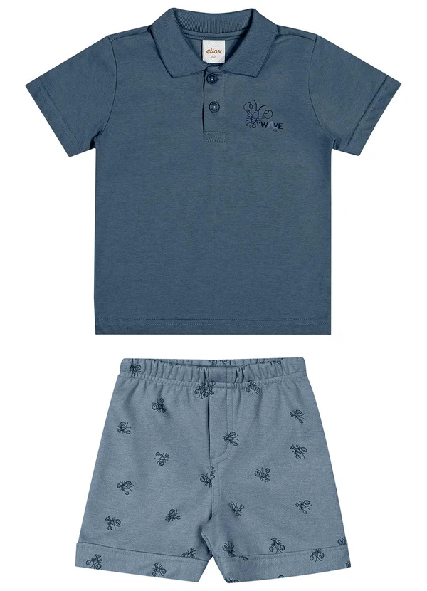 Elian - Conjunto Infantil Menino Polo Lagosta Azul 2