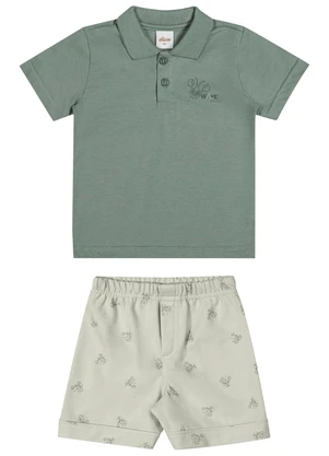 Elian - Conjunto Infantil Menino Polo Lagosta Verde - ELIAN