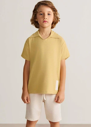 Colorittá - Conjunto Infantil Menino Polo Listrada Amarelo - COLORITTÁ