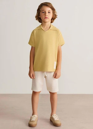 Colorittá - Conjunto Infantil Menino Polo Listrada Amarelo - COLORITTÁ
